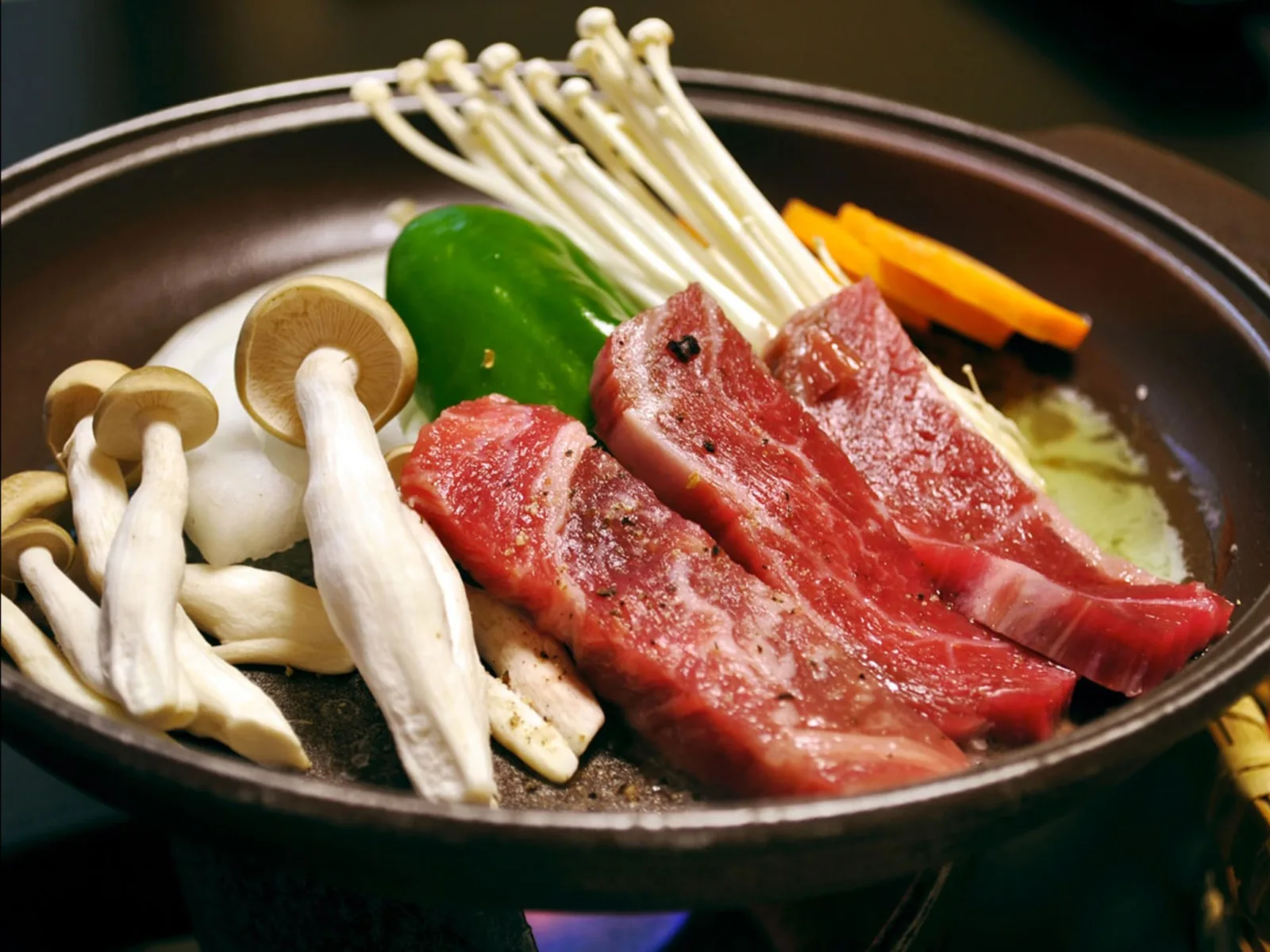 短角牛の陶板焼き